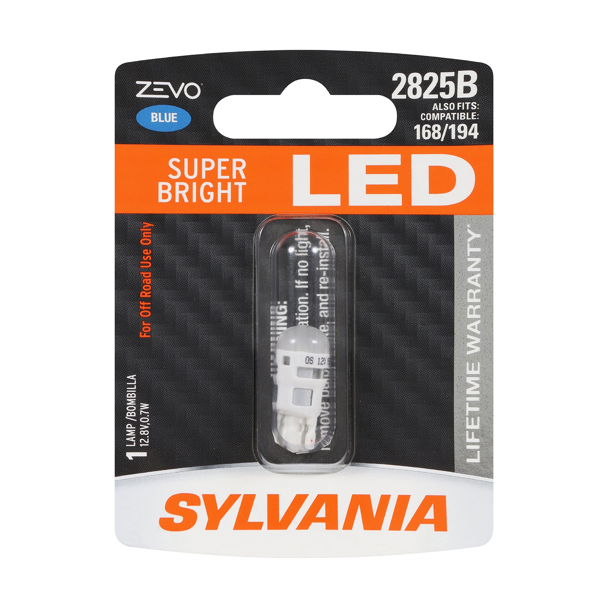 「B」電飾 SYLVANIA 2825B BLUE ZEVO LED Mini Bulb, 1 Pack