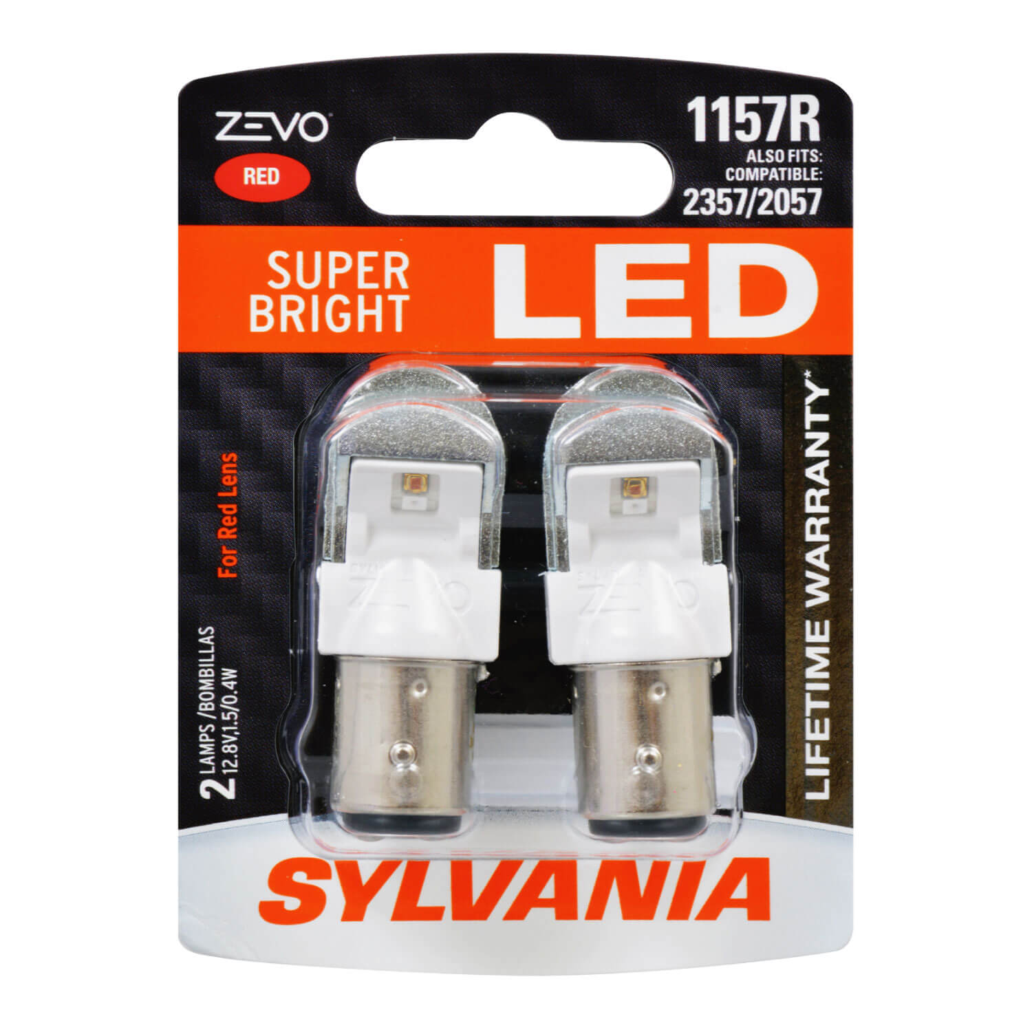 SYLVANIA 1157R RED ZEVO LED Mini, 2 Pack