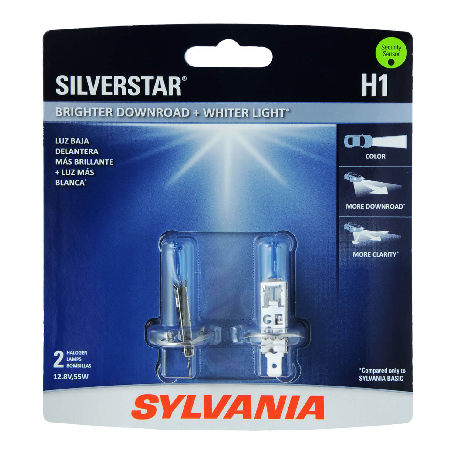 SYLVANIA H1 SilverStar Halogen Headlight Bulb 2 Pack