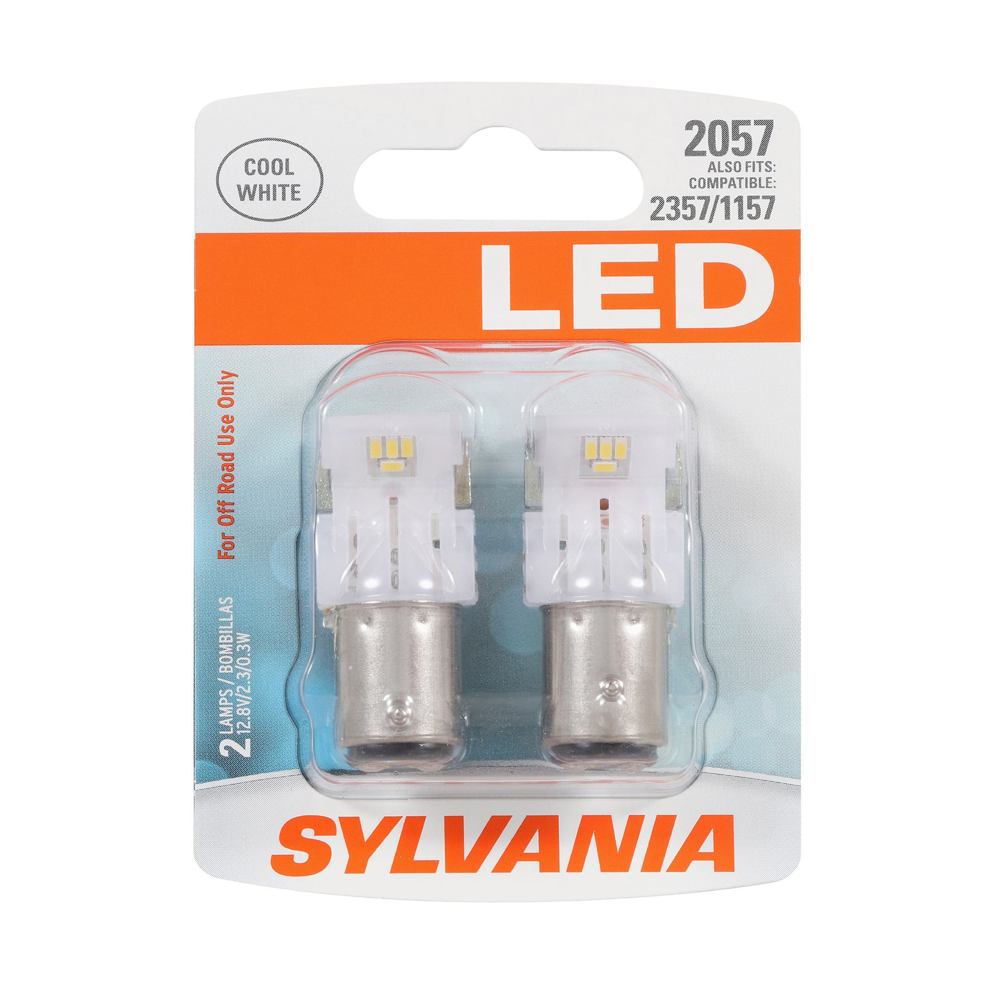 SYLVANIA 2057 WHITE SYL LED Mini Bulb, 2 Pack