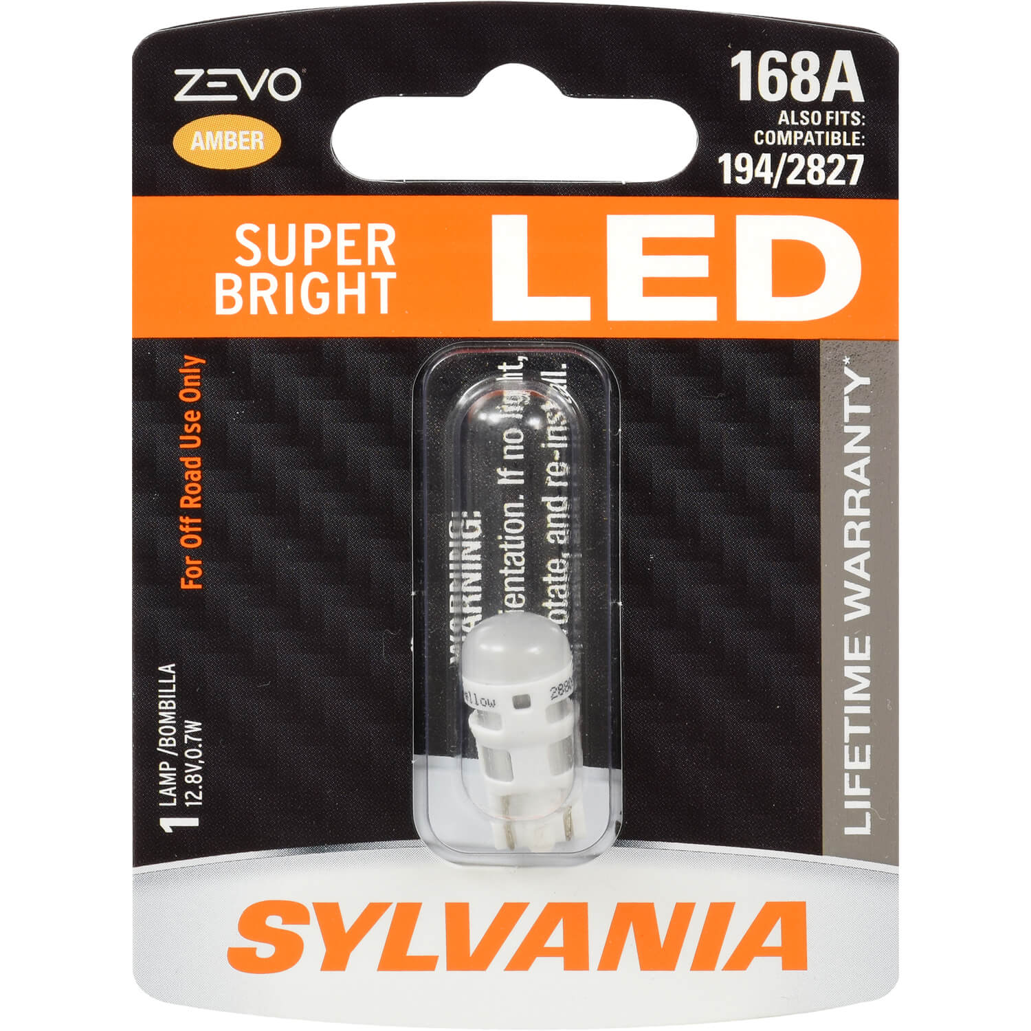 SYLVANIA 168A AMBER ZEVO LED Mini Bulb, 1 Pack