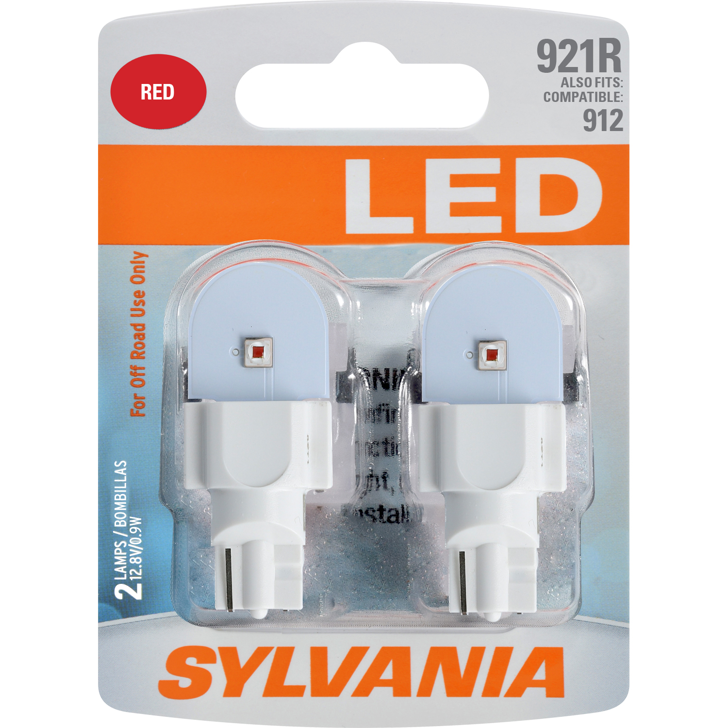 SYLVANIA 921 RED LED Mini Bulb, 2 Pack