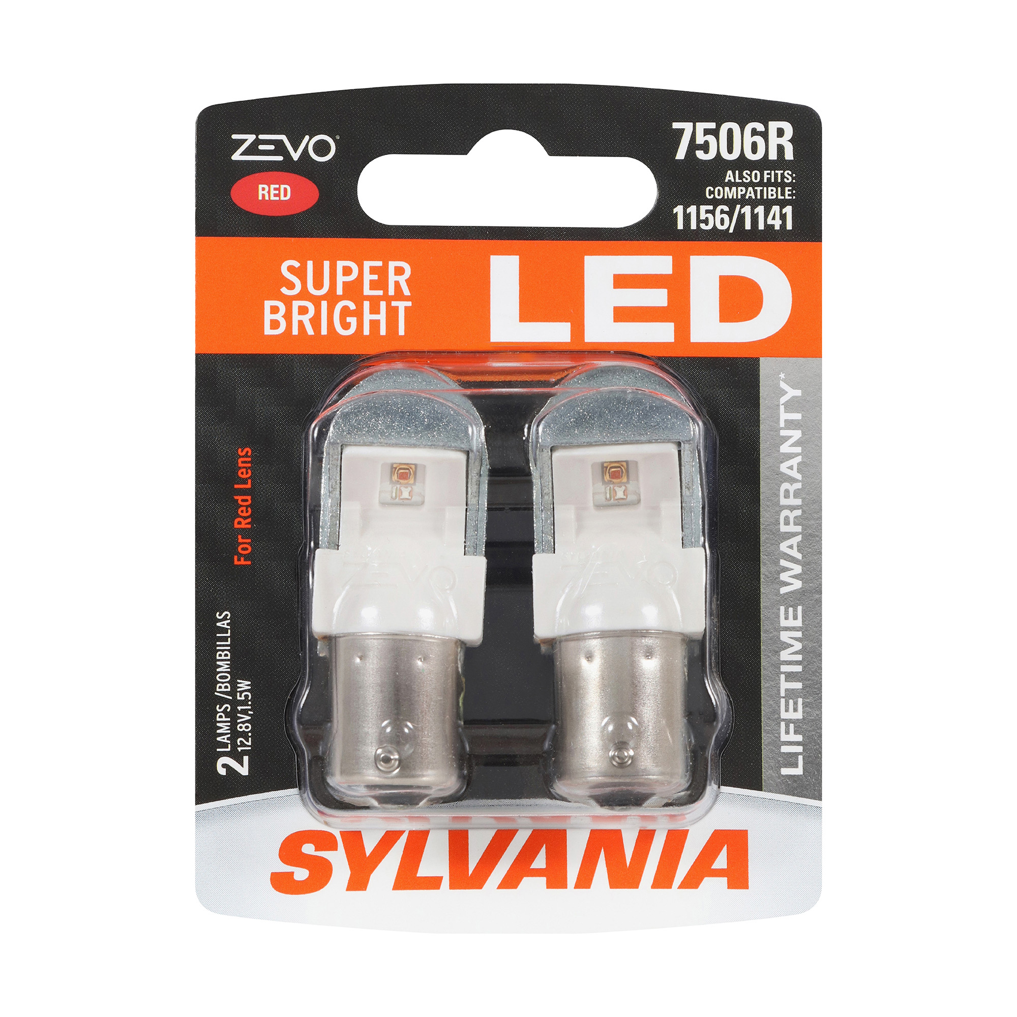SYLVANIA 7506R RED ZEVO LED Mini, 2 Pack