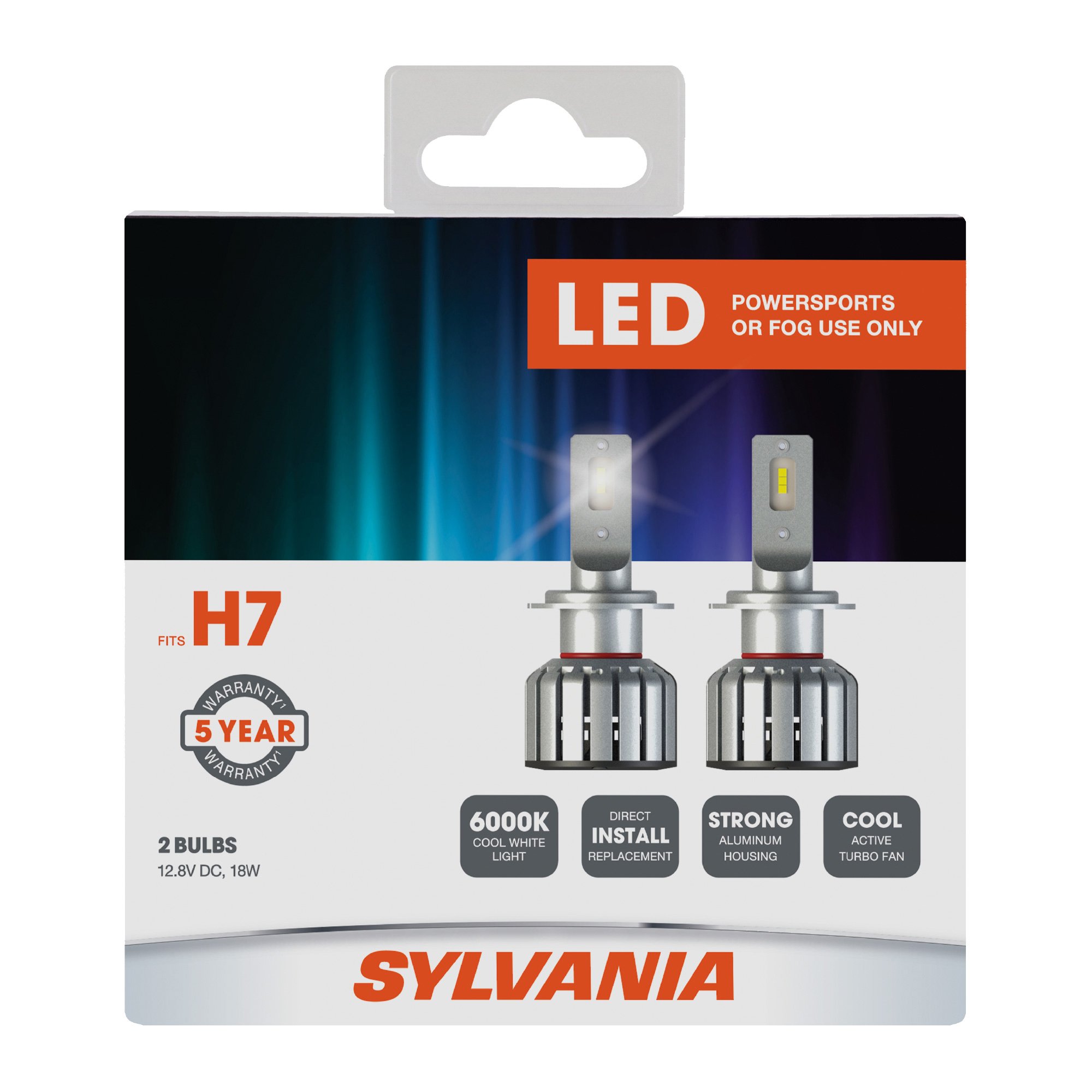 SYLVANIA H7 LED Fog & Powersports Bulb, 2 Pack