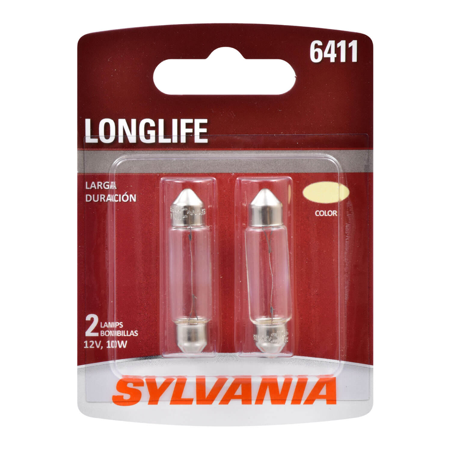 SYLVANIA 6411 Long Life Mini Bulb, 2 Pack