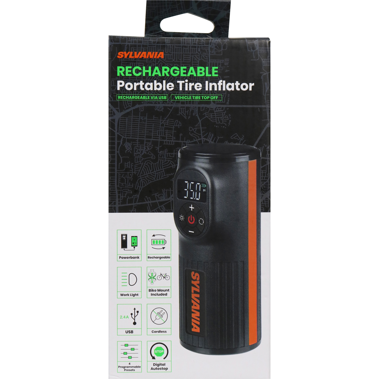 SYLVANIA Handheld Rechargeable Tire Inflator sylvania-handheld-rechargeable-tire-inflator