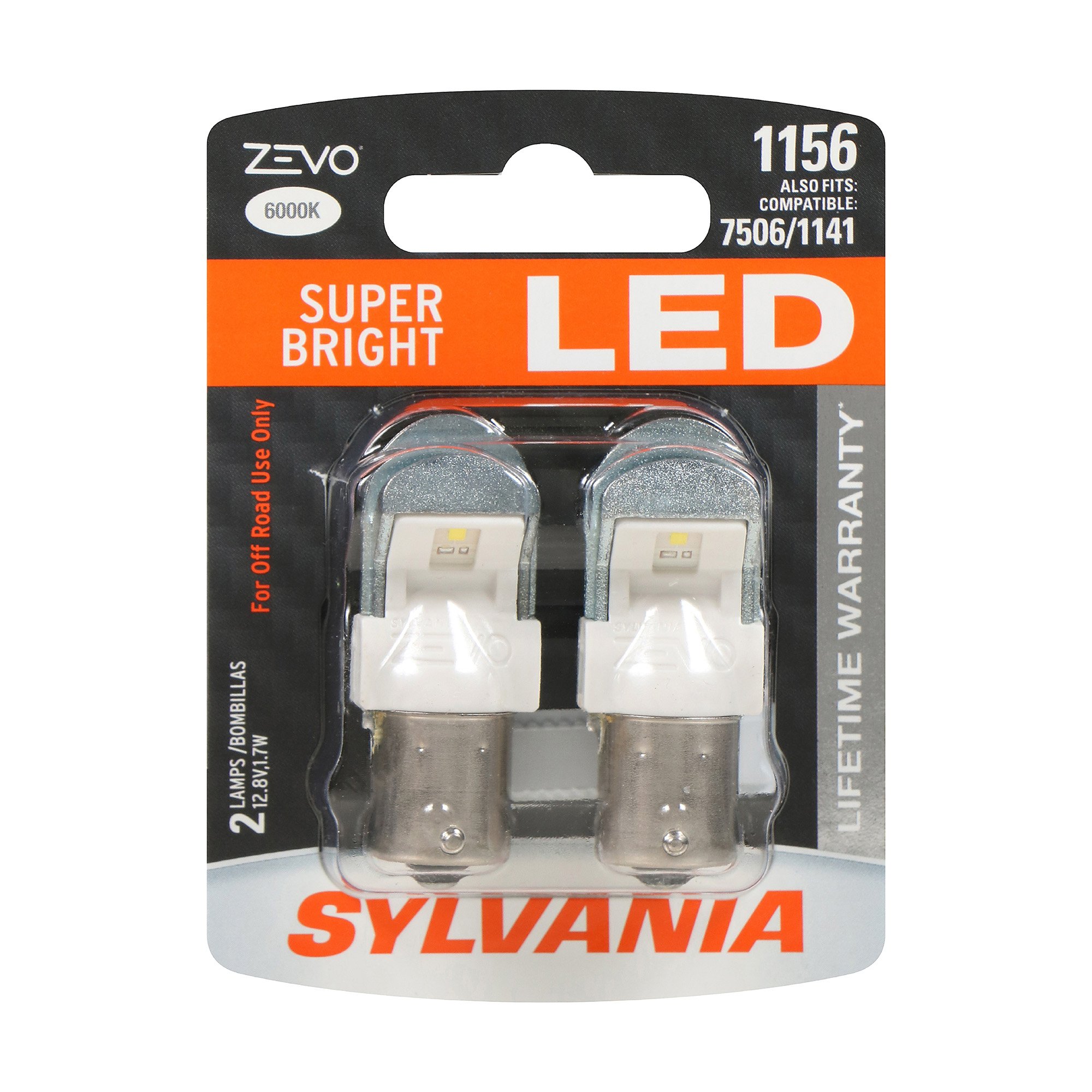 SYLVANIA 1156 WHITE ZEVO LED Mini, 2 Pack