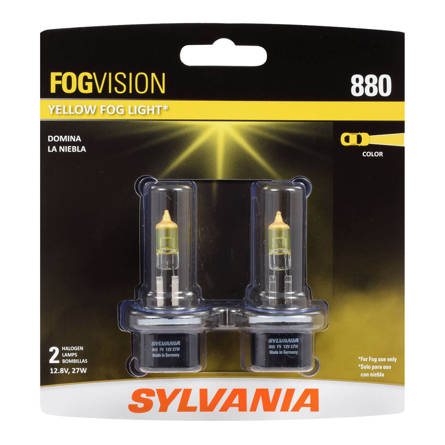 thumbnail image 2 of 20W Orange LED Fog Light Bulbs - H27/880 Size, Pair, Direct OE Replacement 2 of 10