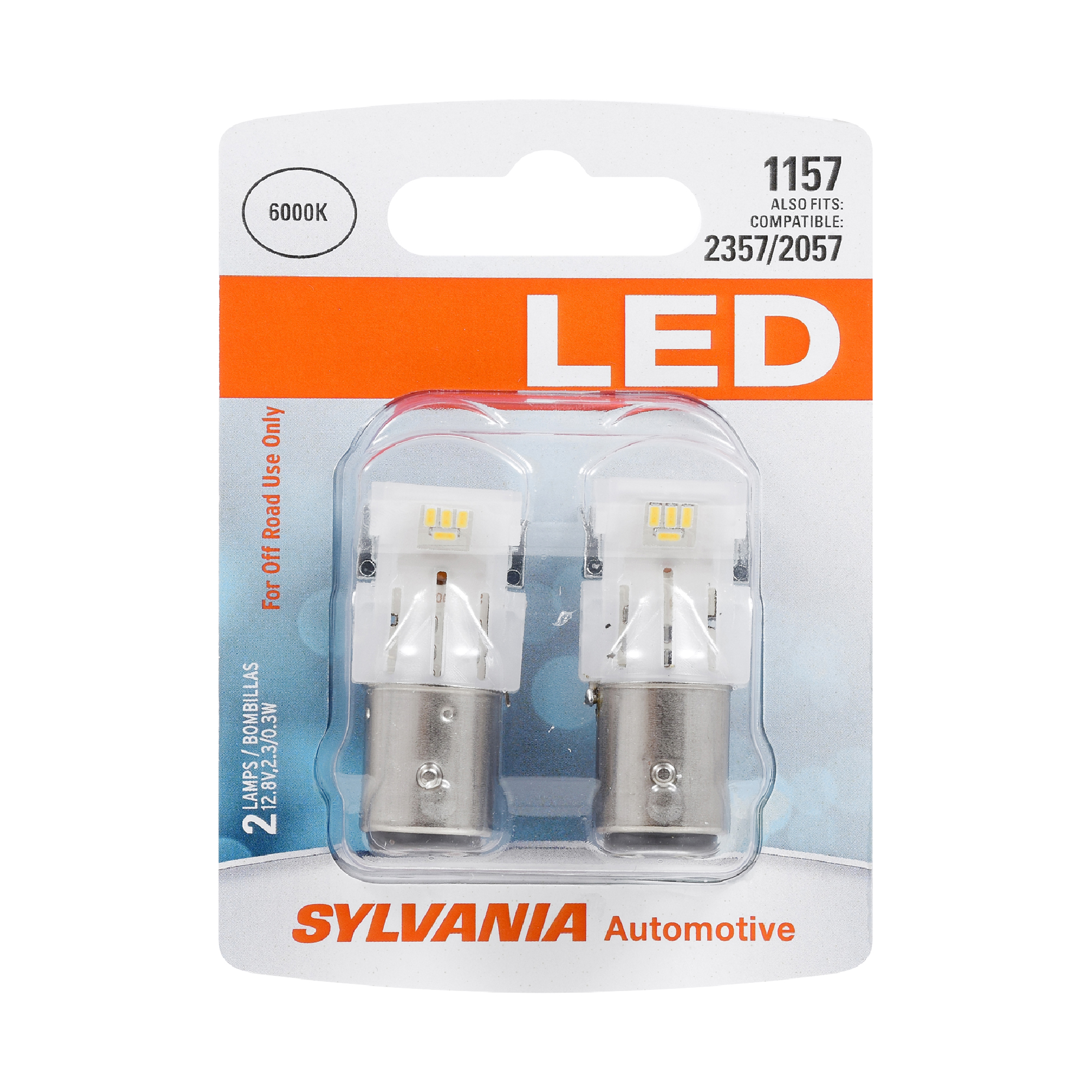 SYLVANIA 1157 WHITE SYL LED Mini Bulb, 2 Pack