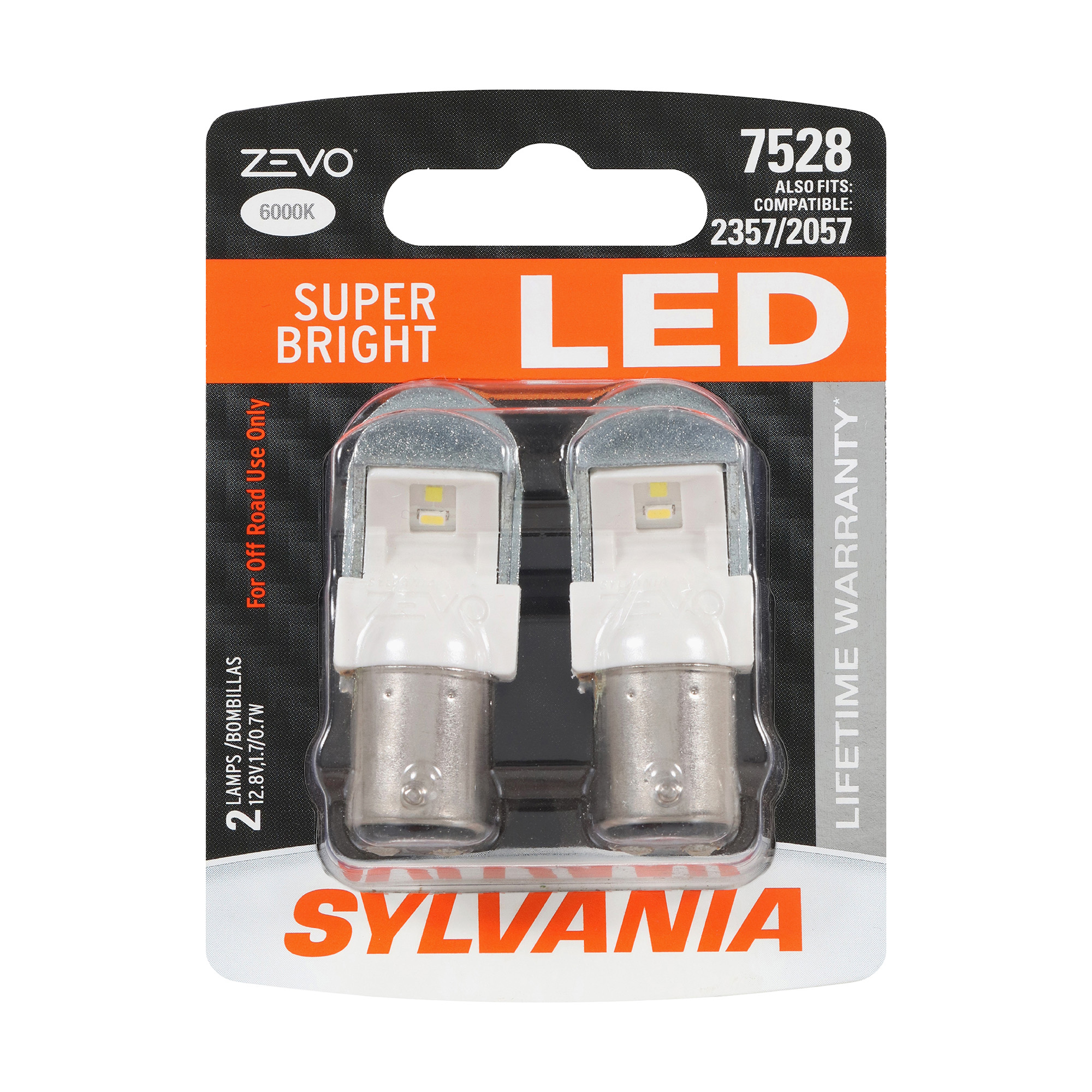 SYLVANIA 7528 WHITE ZEVO LED Mini, 2 Pack