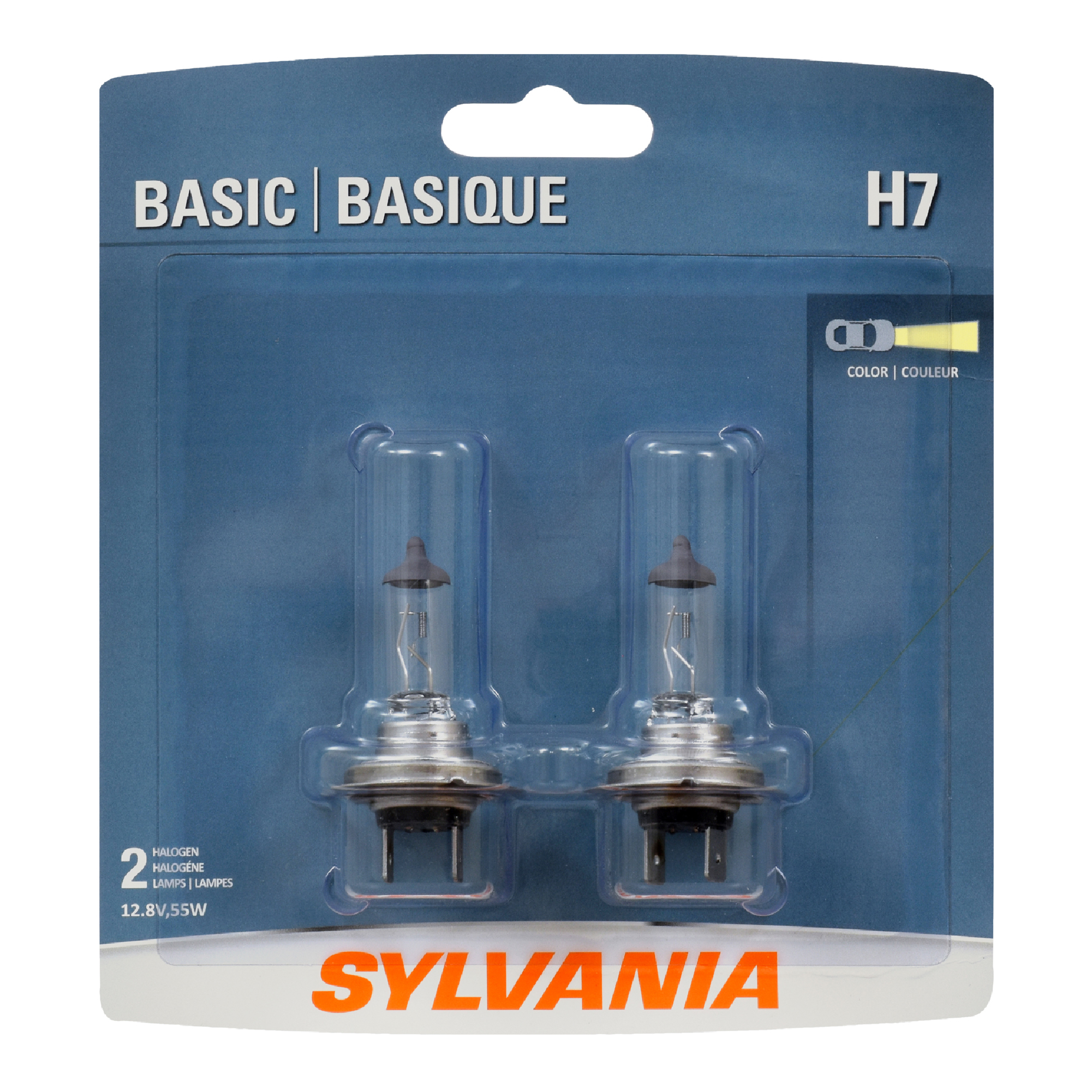SYLVANIA H7 Basic Halogen Headlight Bulb, 2 Pack