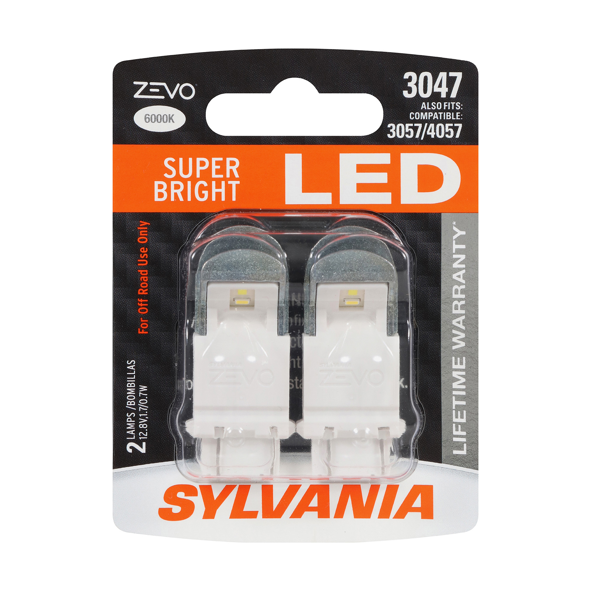 SYLVANIA 3047 WHITE ZEVO LED Mini, 2 Pack