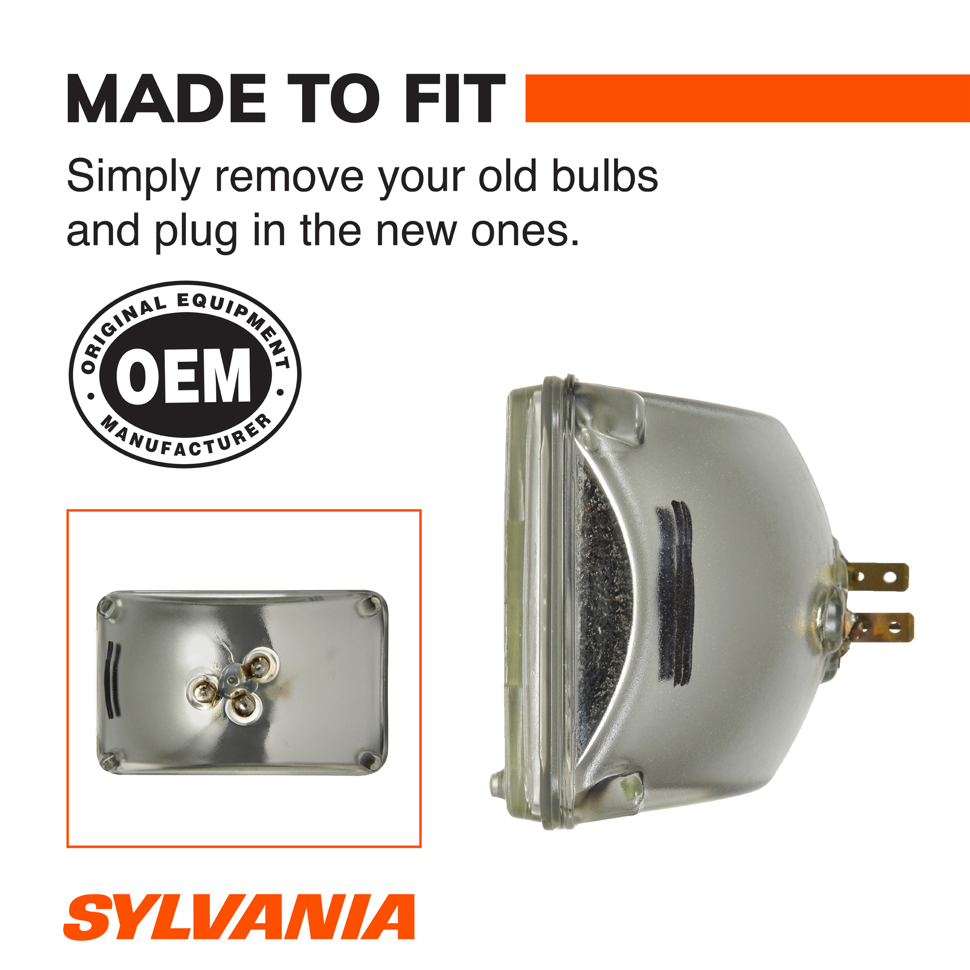 thumbnail image 2 of SYLVANIA H4666 SilverStar Sealed Beam Halogen Headlight - Brighter White Light Replacement (Single) 2 of 4