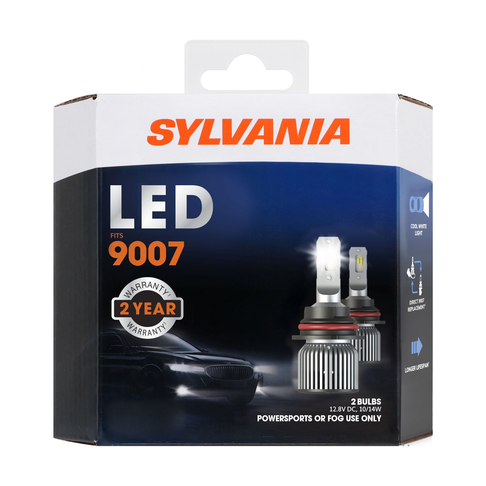 SYLVANIA 9007 LED Powersports & Fog Bulb, 2 Pack