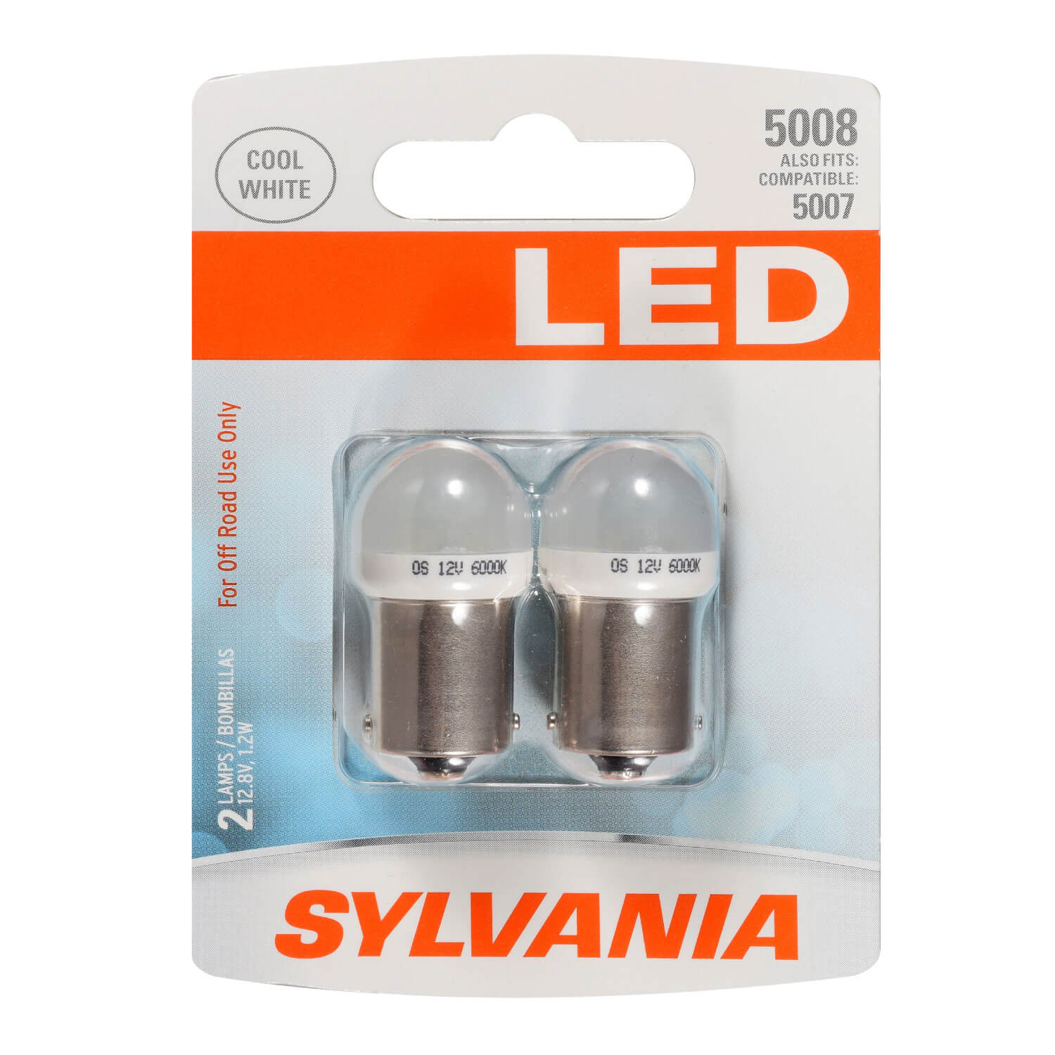 SYLVANIA 5008 WHITE LED Mini Bulb, 2 Pack