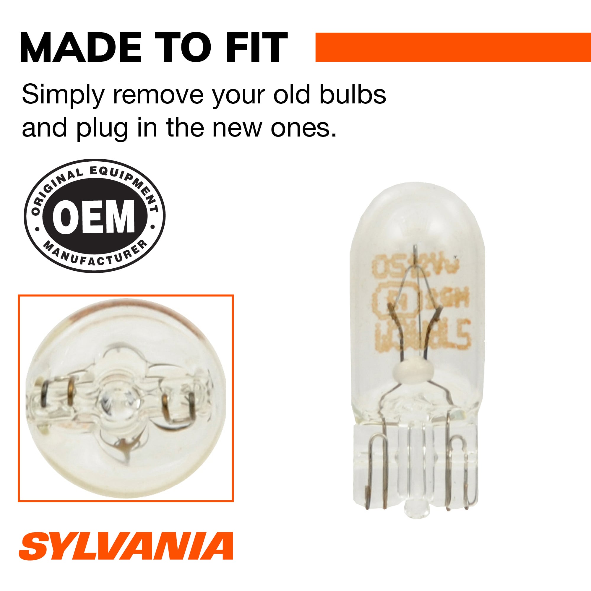 SYLVANIA 2825 Long Life Mini Bulb, 2 Pack